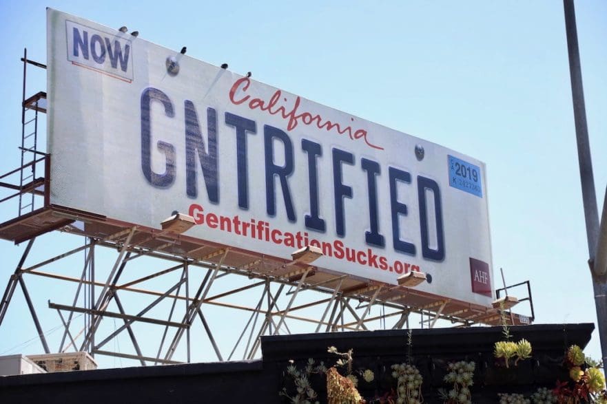 Housing Is A Human Right gntrified billboard