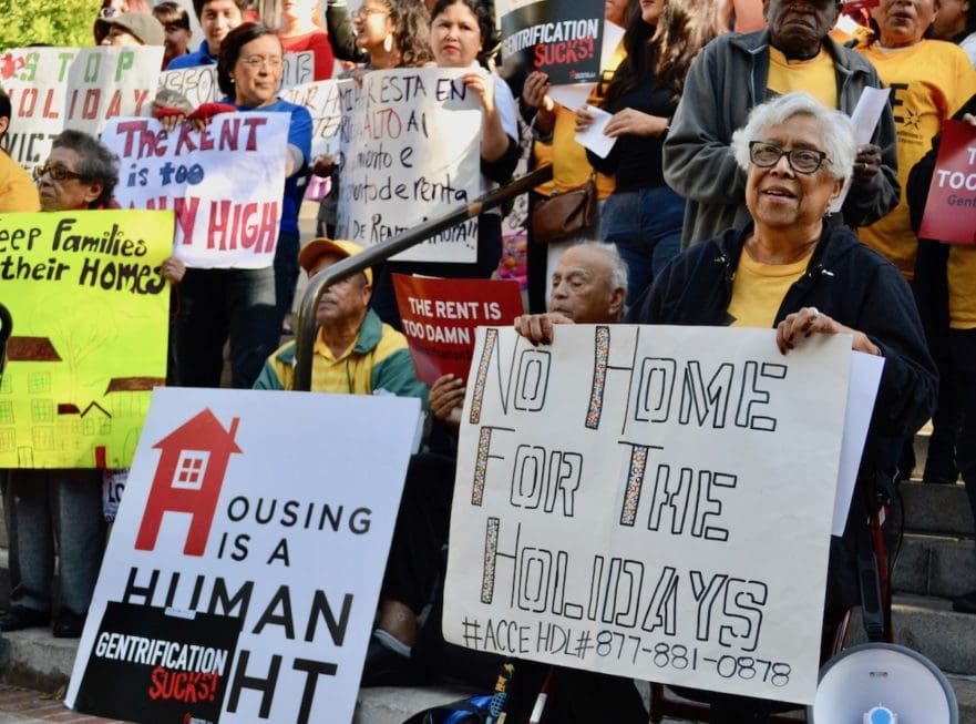 Housing Is A Human Right eviction Los Angeles